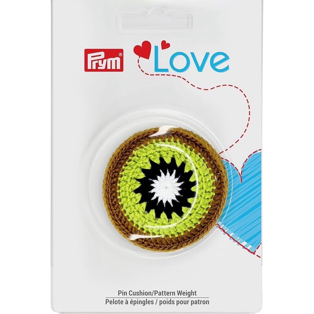 Prym Love Kiwi Pin Cushion Pattern Weight Crochet Green Brown 610336